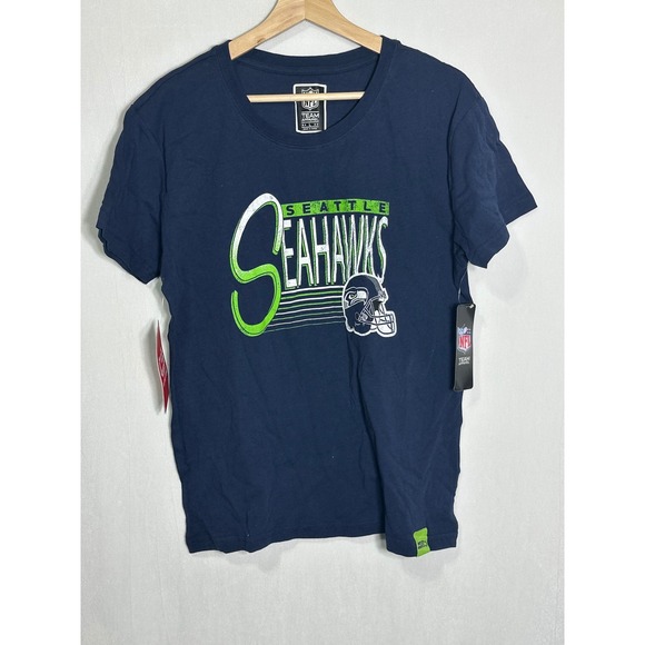 NFL Team Apparel Tops - NFL Team Apparel Seattle Seahawks Navy Blue Graphic T-Shirt Womens Large NWT